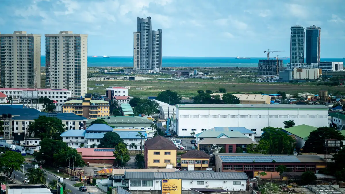 The Lagos skyline looking out towards the water